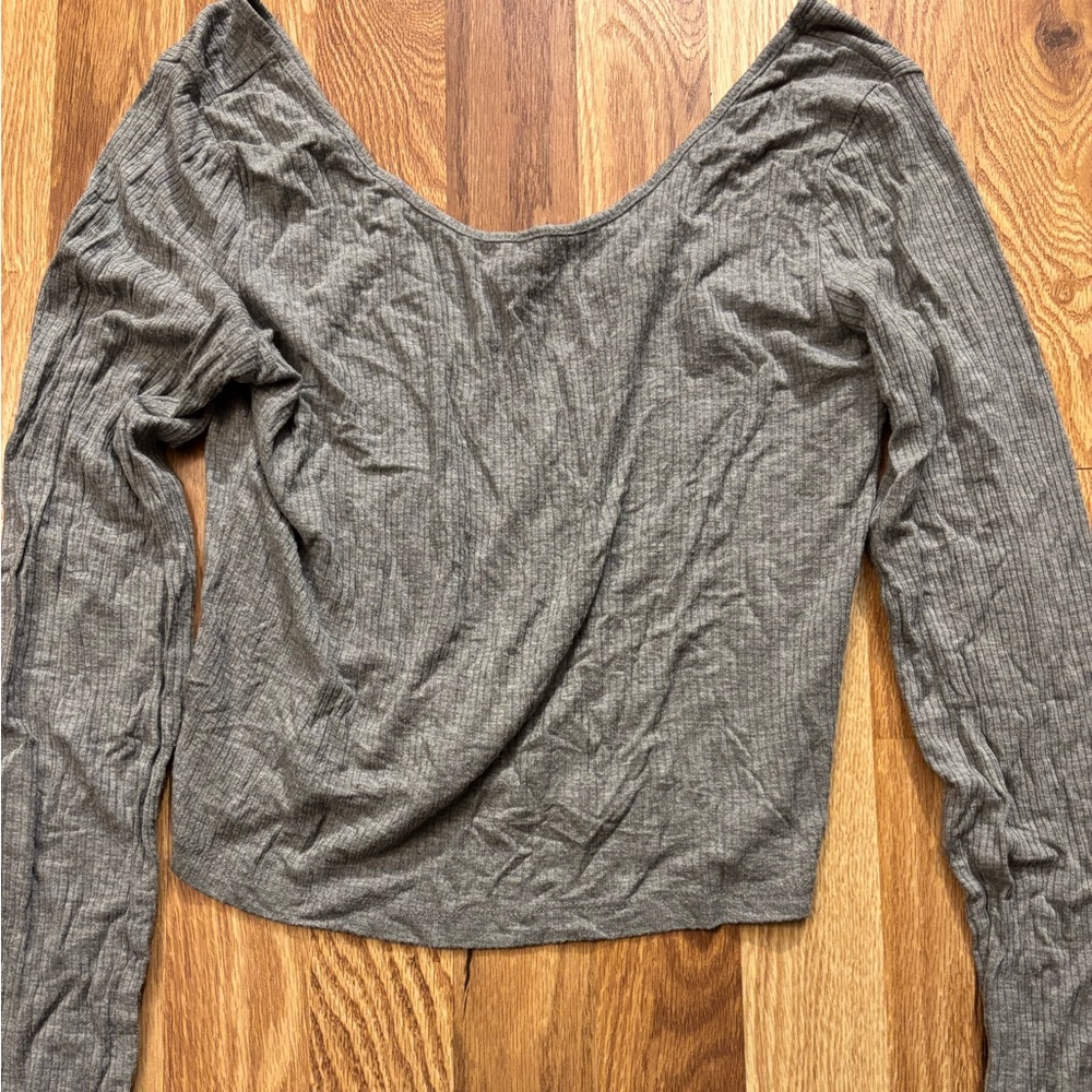 Gray Long Sleeve Women's Top